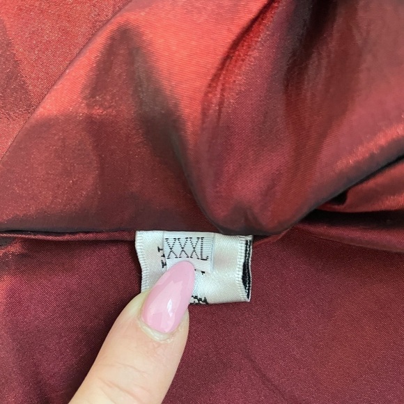 Miniye Asian Embroidered Red and Gray Kimono Coat - Picture 8 of 8